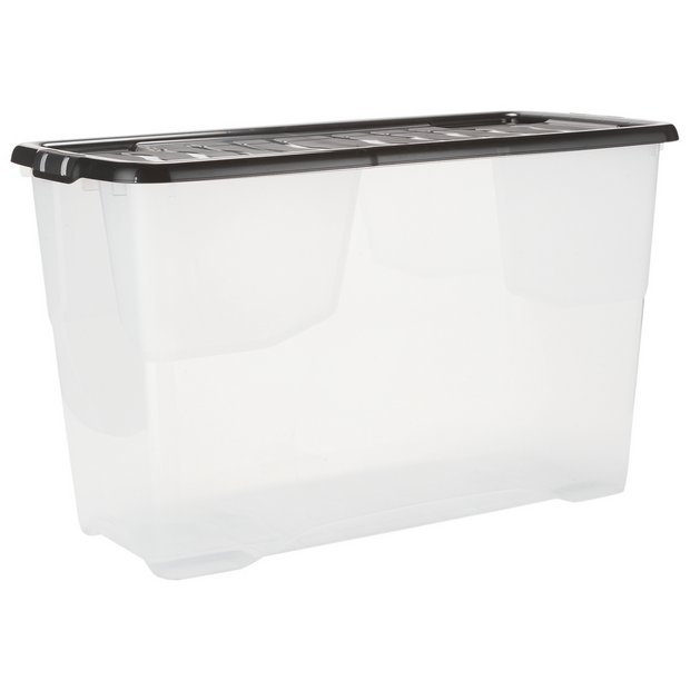 Buy Strata Curve 1 x 100L Storage Boxes with Lid - Clear, Plastic storage  boxes and drawers