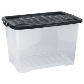 Strata Curve 3 x 65L Plastic Box with Lid - Clear