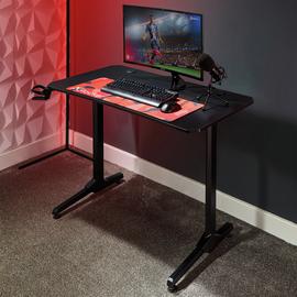 X Rocker Panther Gaming Desk with Mousepad - Black