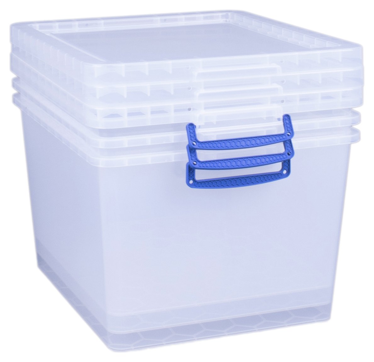 Really Useful 3 x 33.5L Plastic Storage Boxes - Clear