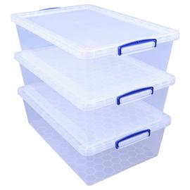 Buy Strata 2 x 35L Wheeled Underbed Storage Boxes - Black, Plastic storage  boxes and drawers