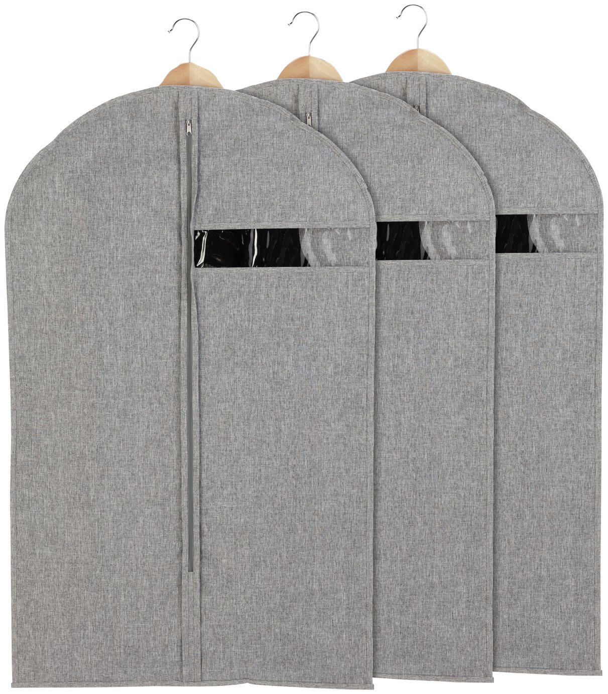 Argos Home Pack of 3 Suit Carriers - Grey