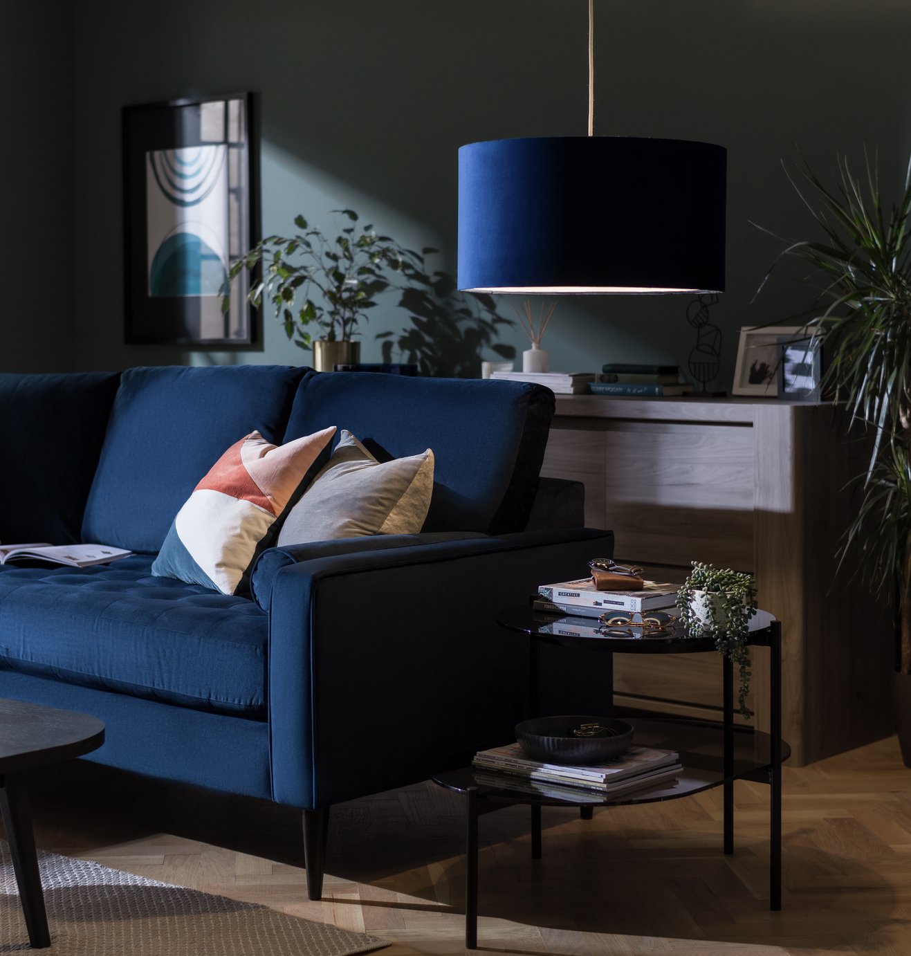 Habitat Velvet Easy Fit Lampshade - 49cm