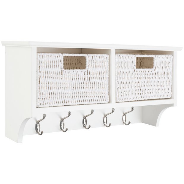 Storage shelf online with hooks