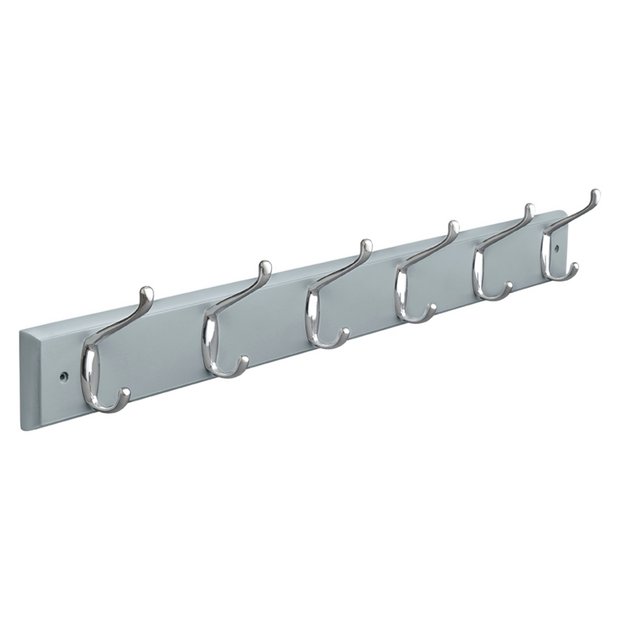 Buy Habitat Pack of 6 Double Coat Hooks - Grey | Coat hooks and stands |  Argos