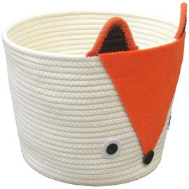 Argos Home Rope Fox Kids Storage Basket - White & Orange