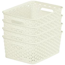 Curver My Style Set of 4 4 Litre Small Storage Boxes - White