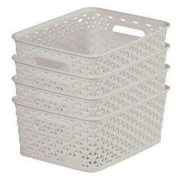 Buy Curver My Style Set of 4 4 Litre Small Storage Boxes - Grey, Plastic storage  boxes and drawers
