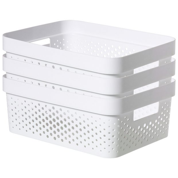 White plastic box clearance with lid