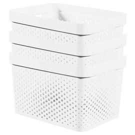 Curver Infinity Dots 3 x 17L Storage Boxes - White