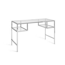 Habitat Tallie Metal and Glass Desk - Silver