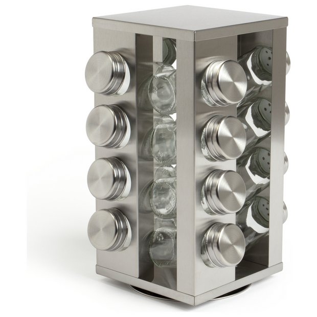 Buy Habitat 16 Jar Stainless Steel Revolving Spice Rack Food