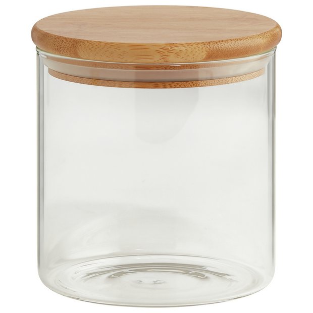 Round Glass Bowls with Bamboo Lid