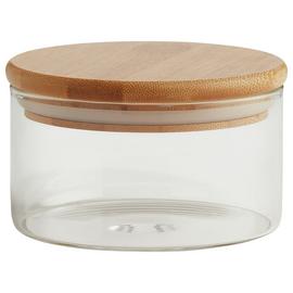 Argos Home 280ml Round Glass Jar with Bamboo Lid