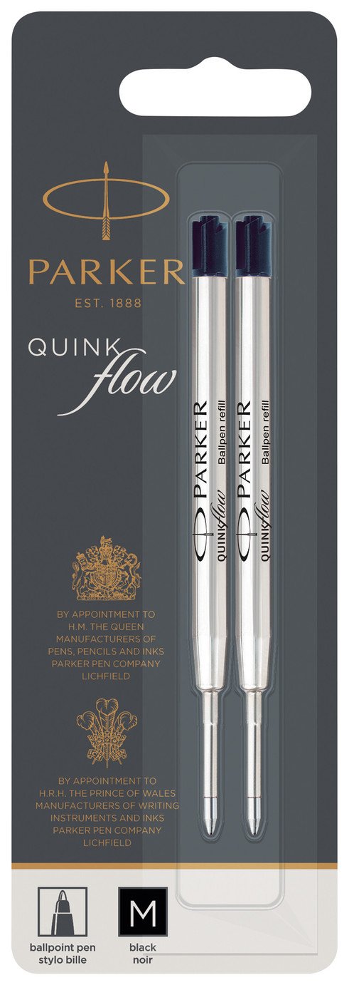 Parker Quinkflow Black Ball Pen Refill - Pack of 2