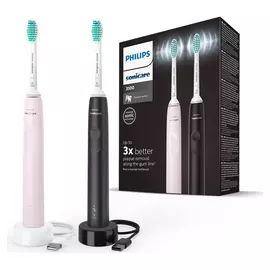Philips Sonicare 3100 Dual Pack Pink & Black - HX3675/15