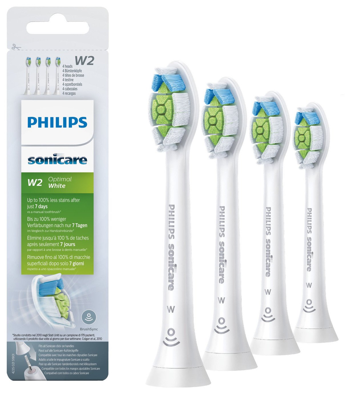 Philips Sonicare Optimal White Toothbrush Heads x4 HX6064/10