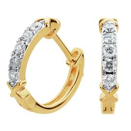 Revere 9ct Gold 0.25ct Diamond Hoop Earrings - April