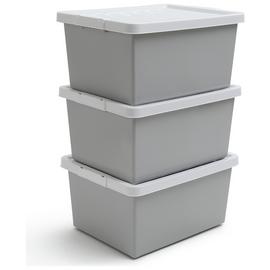 Argos Home Set of 3 Storage Boxes - Light Grey