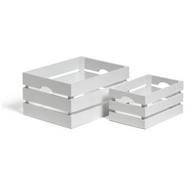 Habitat pack of 2 Storage Crates - White