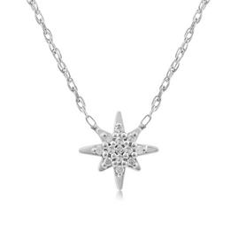 Revere Sterling Silver 0.05ct Diamond Star Pendant Necklace