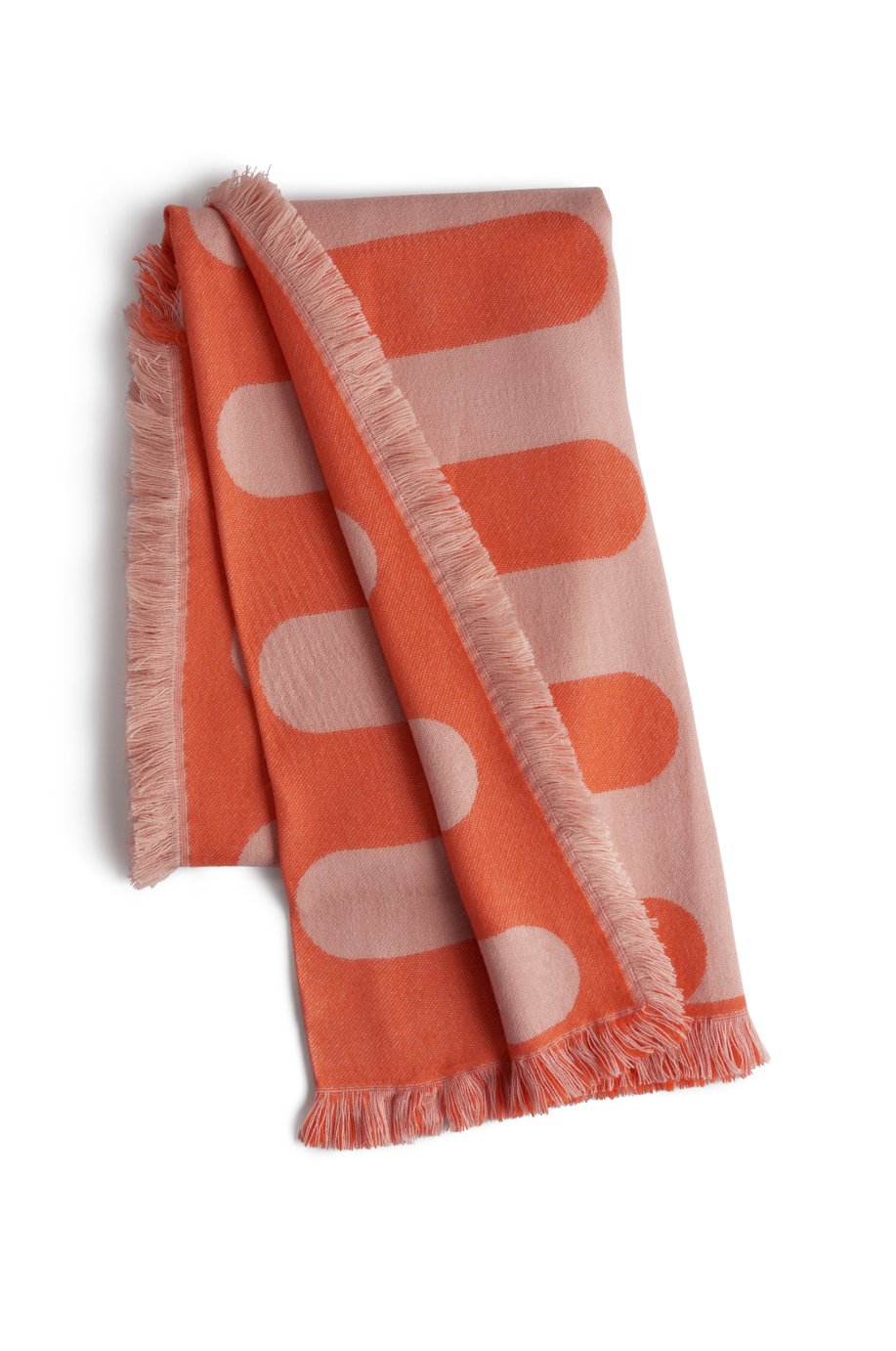 orange patterned throw