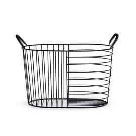 Argos Home Wire Oval Storage basket - Matt Black