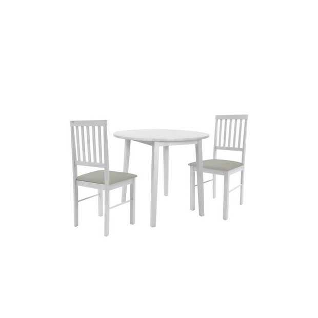 Home Kendal Solid Wood Dining Table & 2 Natural Chairs 