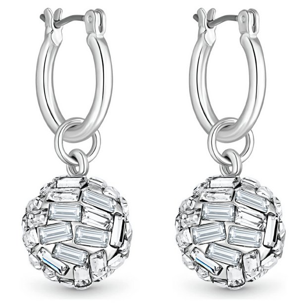 Cubic Zirconia Silver Hoop Earrings At Argos Cubic Zirconia Hoop