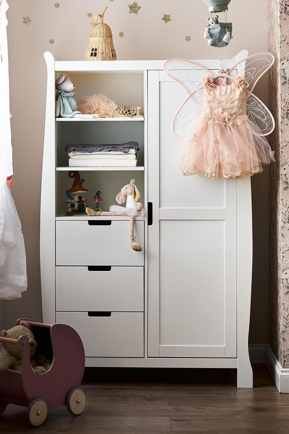Obaby Stamford Sleigh Double Wardrobe - White
