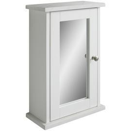 Lloyd Pascal Marble Effect Top Mirrored Wall Cabinet - White