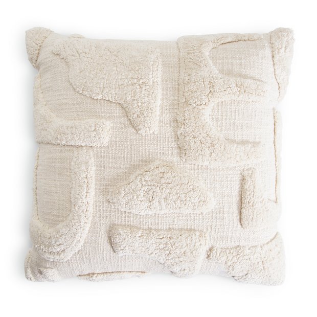 Buy Habitat Tufted Cotton Cushion - Cream - 43x43cm | Cushions | Argos