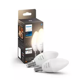 Philips Hue E14 White Smart Candle Bulb With Bluetooth 2Pack