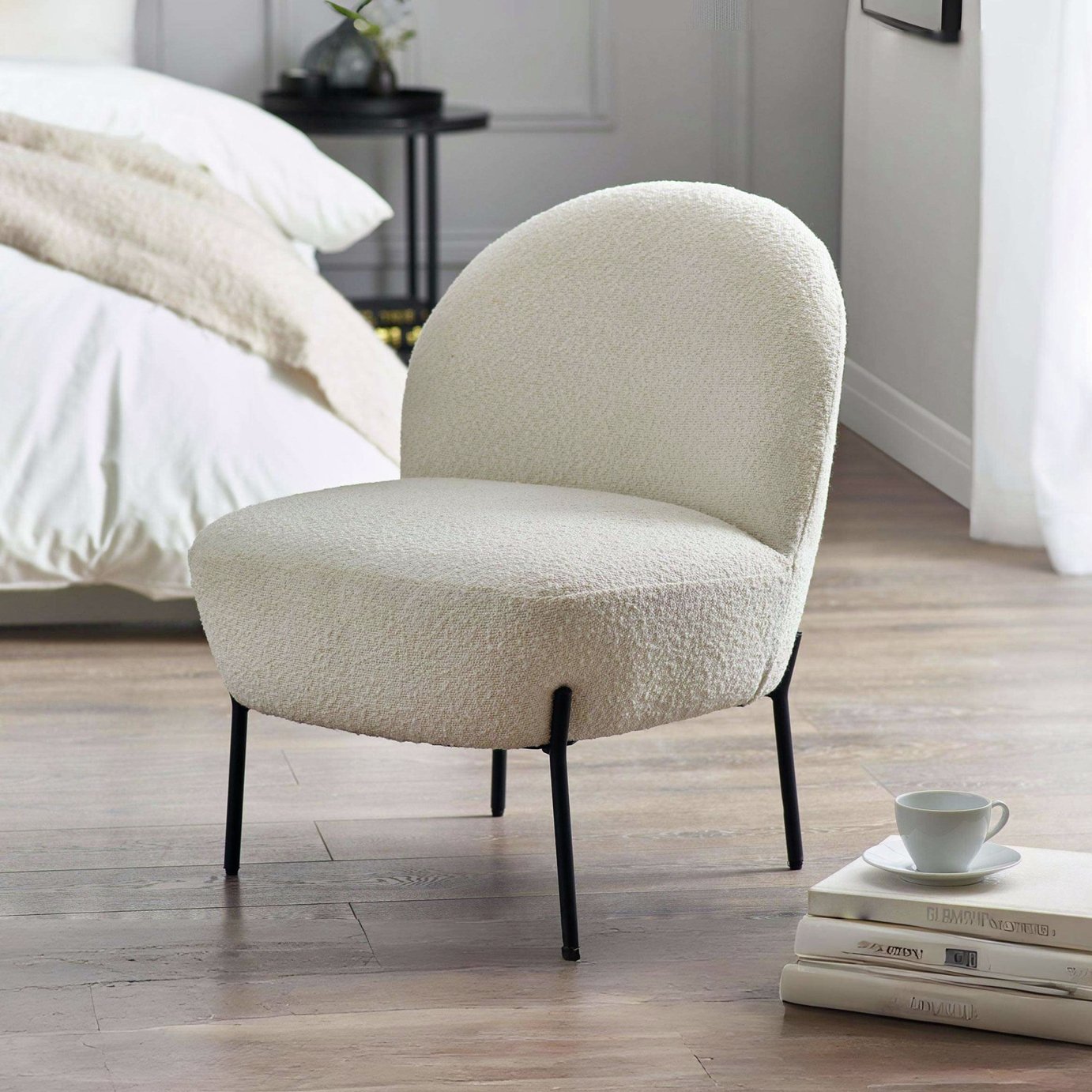 Julian Bowen Lulu Boucle Accent Chair - Ivory