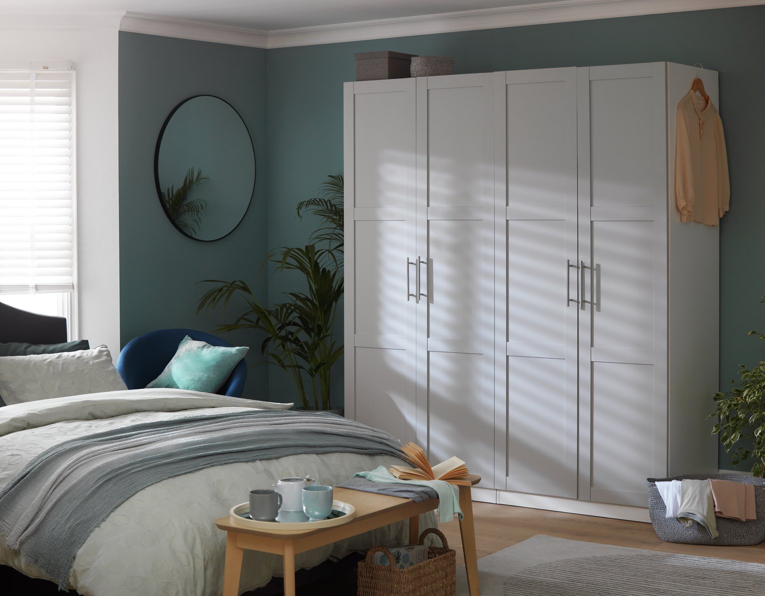 Habitat Munich Panelled 4 Door Wardrobe