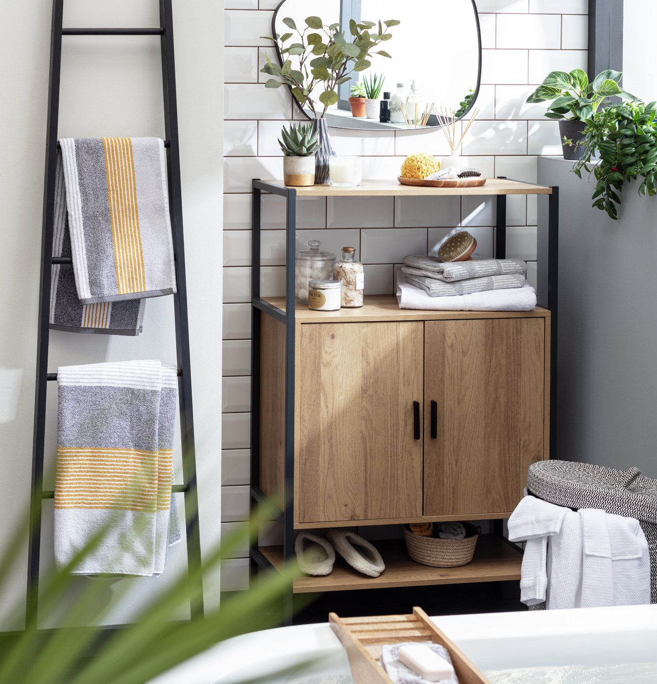 Argos Home Loft Living 2 Door Cabinet - Oak