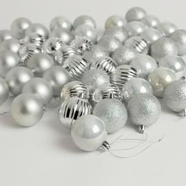 Habitat 48 Silver Pack of Baubles - 60mm