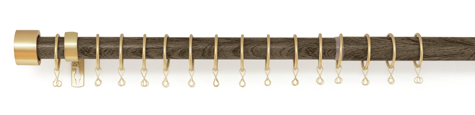 Argos Home Walnut Effect Extendable Curtain Pole-110cm-300cm