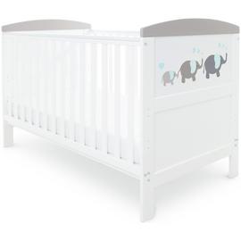 Ickle Bubba Coleby Style Love Elephant Cot Bed - White