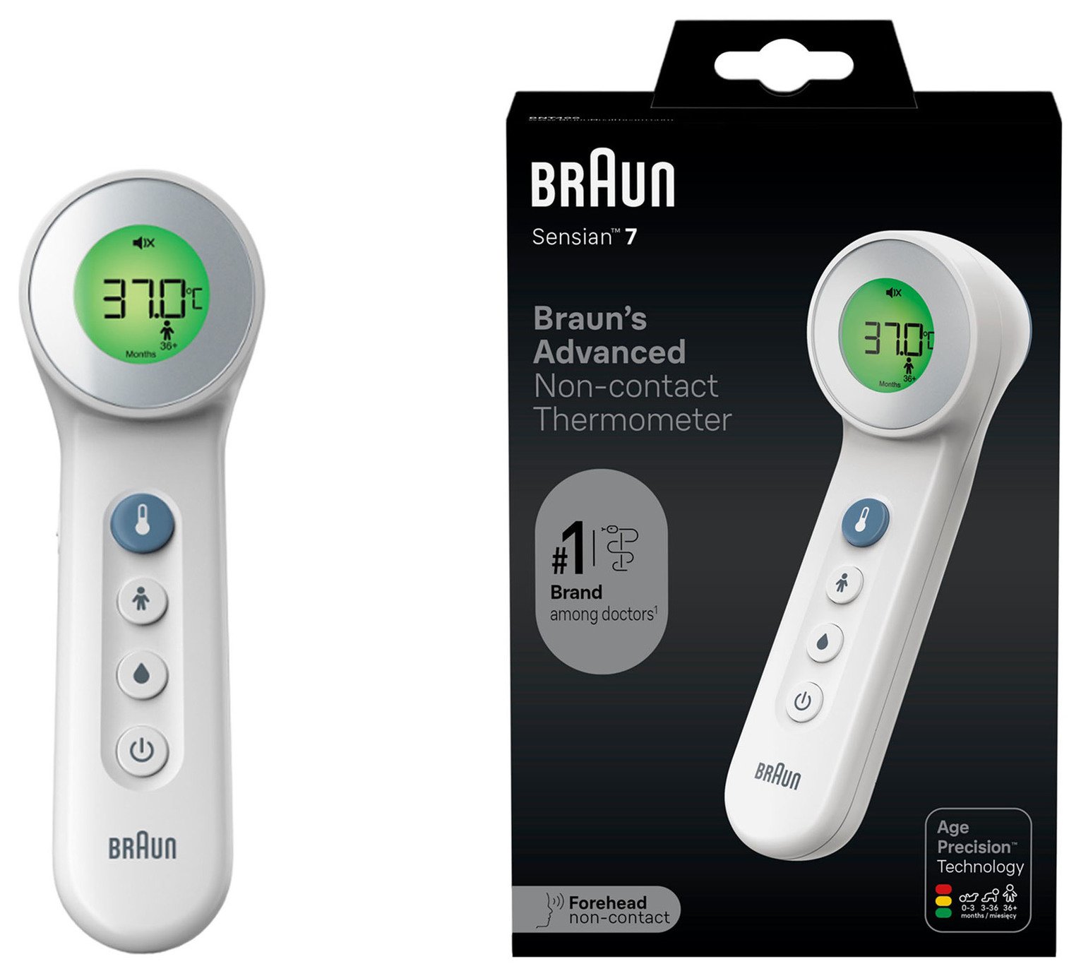 Braun BNT400 No Touch + Touch Thermometer with Age Precision