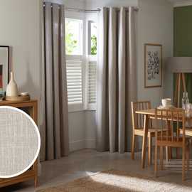 Habitat Linen Look Blackout Eyelet Curtain