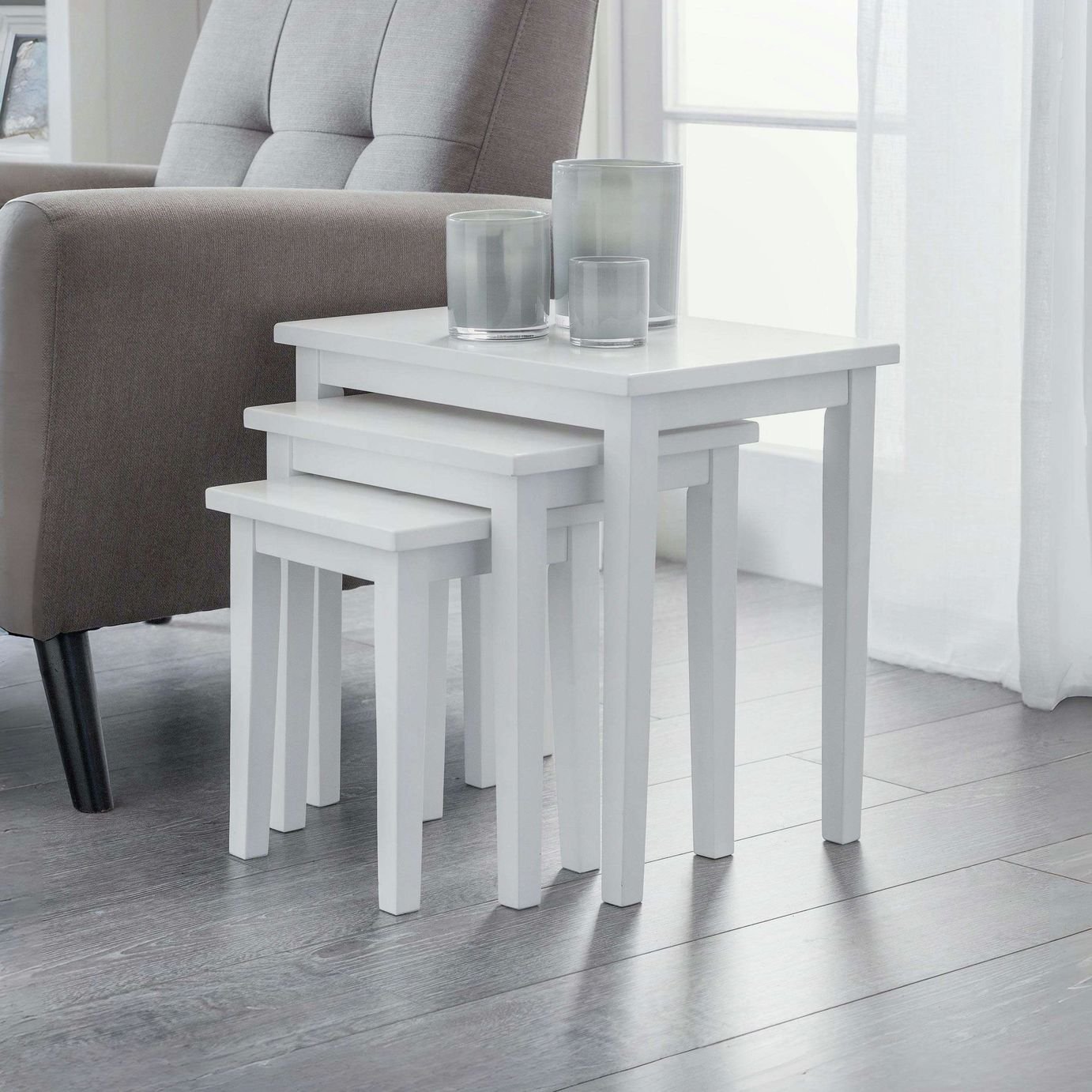 Julian Bowen Cleo Nest of 3 Tables - White