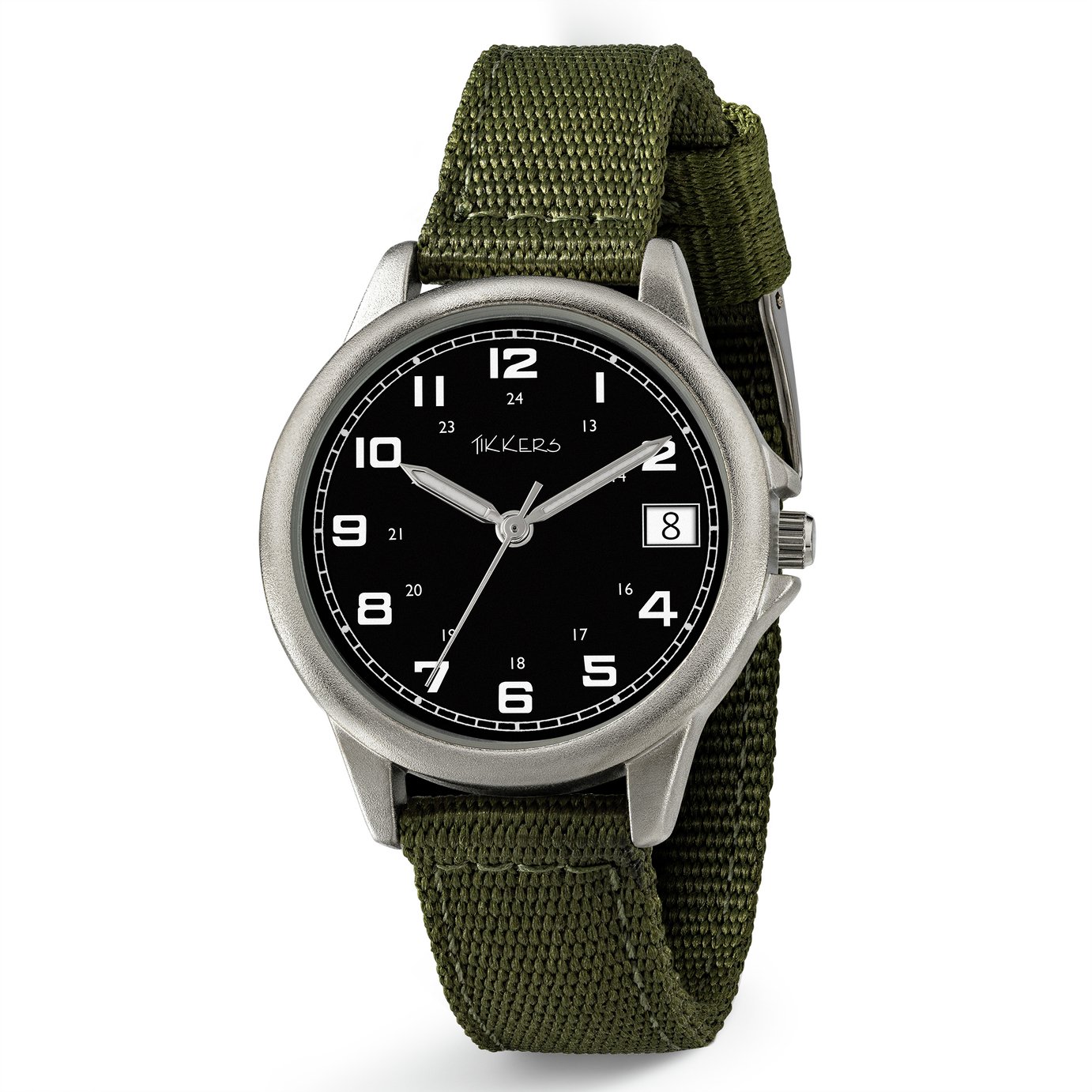 Tikkers Kids Green Canvas Strap Watch