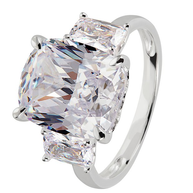 Cubic zirconia deals trilogy ring