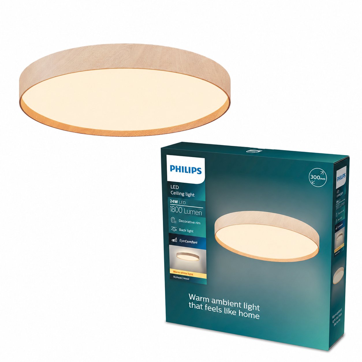 Philips Stylique 24W Metal LED Ceiling Light - Natural