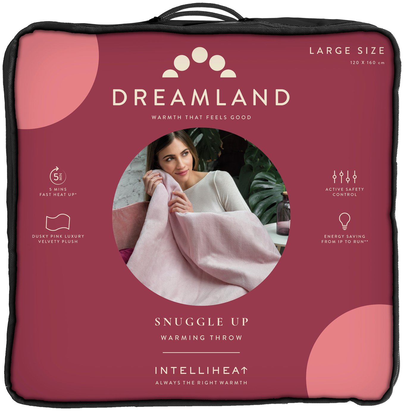 Pink Argos Relaxwell Heated Throw Dreamland Relaxwell Heated Throw