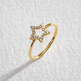 SIZE N REVERE GPS CZ STAR CUTOUT RING
