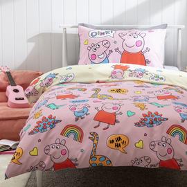 Peppa Pig Scribbles Pink Kids Bedding Set