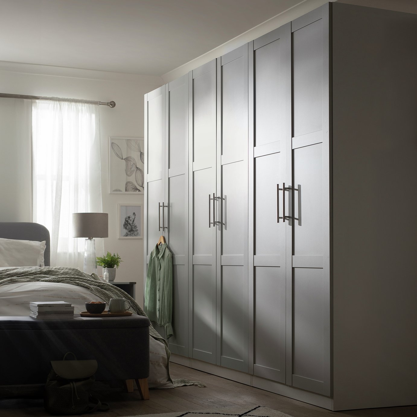 Habitat Munich Panelled 6 Door Wardrobe