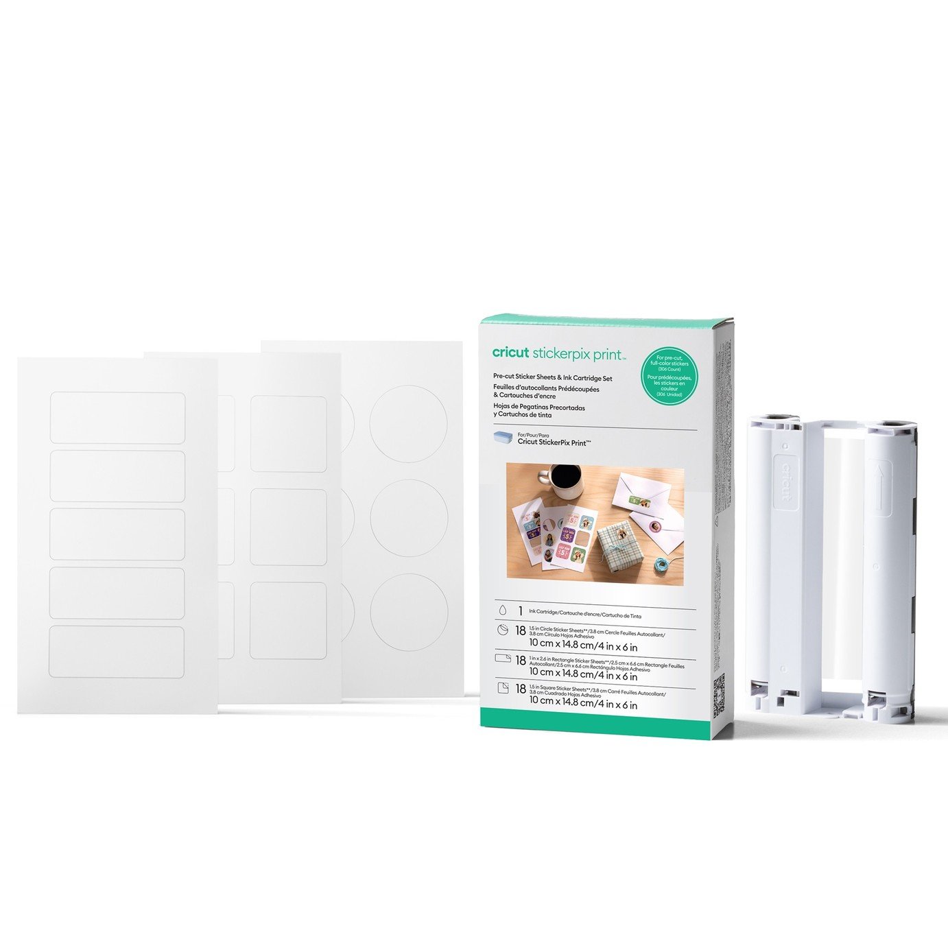 Cricut StickerPix Print Pre-cut Sticker Sheets & Ink Cartridge Set